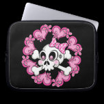 Cute Skull and Hearts laptop sleeves