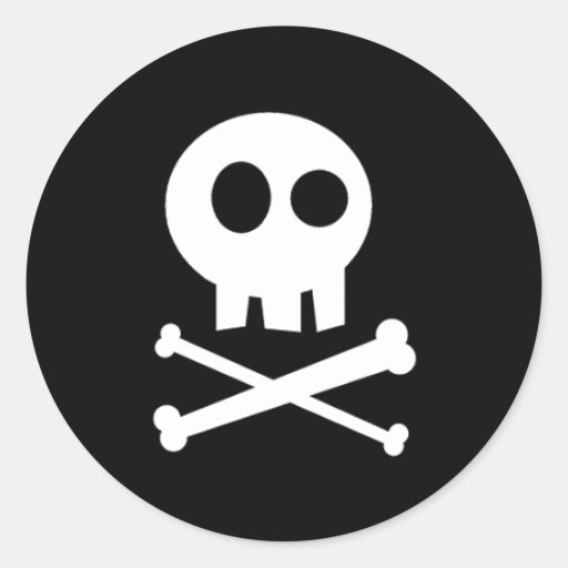 Cute Skull Classic Round Sticker | Zazzle