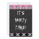 cute skull crossbones punk goth party announcements