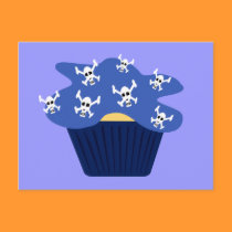 Cute skull cupcake postcard postcards
