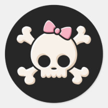 Cute Skull Girl Stickers