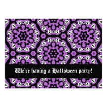 Cute skull kaleidoscope family Halloween party 5x7 Personalized Announcement