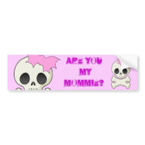 Cute Skull n Crossbones with Bat Bow bumper stickers by HalloweenSpirit Cute Skull n Crossbones with Bat Bow bumper stickers