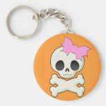 Cute Skull n Crossbones with Bat Bow Key Chains