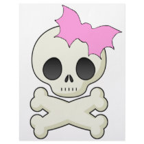 Cute Skull n Crossbones with Bat Bow Personalized Letterhead
