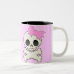 Cute Skull n Crossbones with Bat Bow Mugs