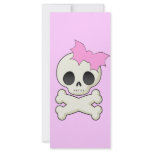 Cute Skull n Crossbones with Bat Bow rack cards