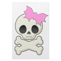 Cute Skull n Crossbones with Bat Bow stationery by HalloweenSpirit Cute Skull n Crossbones with Bat Bow stationery