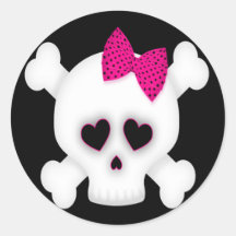 Cute Skull Round Sticker