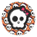 Cute skull with bow stickers