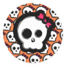 round_sticker - A skull design with just the right touch of cuteness and goth.