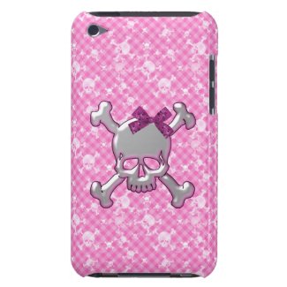 Cute Skull with Ribbon Pink iPod Touch Case casematecase