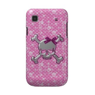 Cute Skull with Ribbon Pink Samsung Galaxy S Case casematecase