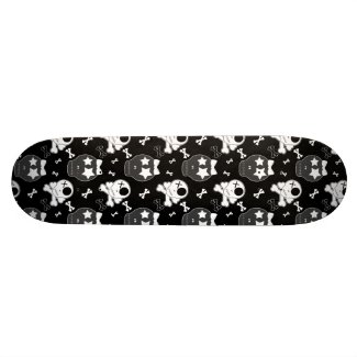Cute Skulls Pattern Black Skateboard skateboard