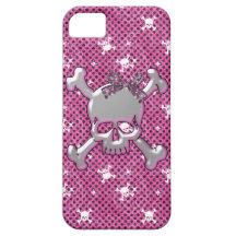 Cute Skulls & Polka Dots Pink iPhone 5 Case