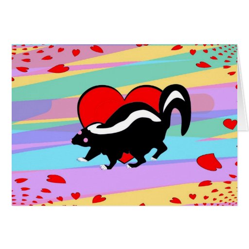 Cute Skunk Heart. Happy Anti-Valentines Day! Greeting Cards
