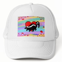 Cute Skunk Heart. Happy Anti-Valentines Day! Trucker Hat