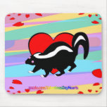 Cute Skunk Heart. Happy Anti-Valentines Day! Mouse Pad