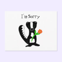 Cute Skunk - I'm Sorry postcards