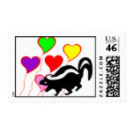 Cute Skunk with Valentine Heart Balloons Stamp