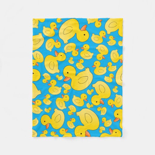 Cute sky blue rubber ducks fleece blanket Zazzle