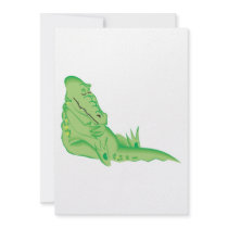 cute sleeping alligator invites
