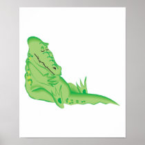 cute sleeping alligator print