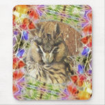 Cute Sleeping Owl Abstract Frame Mousepad