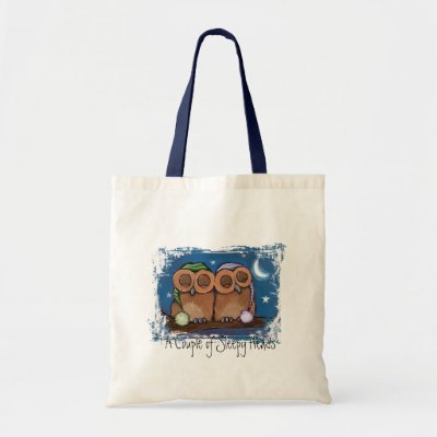 Cute Tote Bags  High School on Cute Sleeping Owls Tote Bag  Design Features 2 Night Cap Wearing