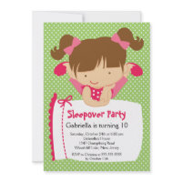 CUTE Sleepover Birthday Party Inviation Invitation