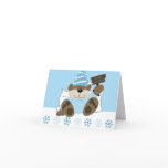 Cute Sleepy Bear Holiday Christmas Card
