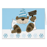 Cute Sleepy Bear Holiday Christmas Card