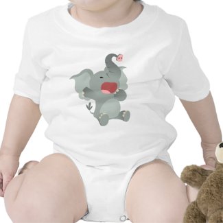Cute Sleepy Cartoon Elephant Baby T-Shirt shirt