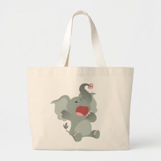 Cute Sleepy Cartoon Elephant Bag bag