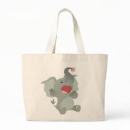 Cute Sleepy Cartoon Elephant  Bag