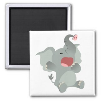 Cute Sleepy Cartoon Elephant Magnet magnet