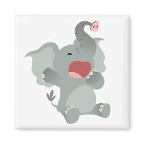 Cute Sleepy Cartoon Elephant  Magnet
