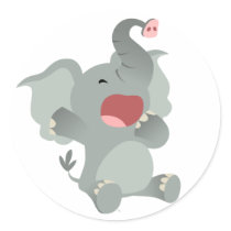 Cute Sleepy Cartoon Elephant Sticker by Lioness_Graphics Cute Sleepy Cartoon Elephant Sticker