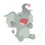 Cute Sleepy Cartoon Elephant  Sticker