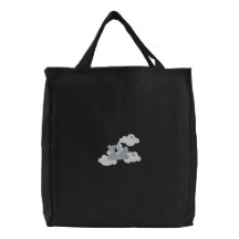 Cute Sleepy Dragon in the Clouds Bags