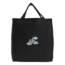 Cute Sleepy Dragon in the Clouds embroidered bags by silly_strings Cute Sleepy Dragon in the Clouds embroidered bags