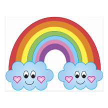 Cute Smiley Rainbow Post Cards