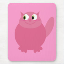 Cute Smiling Cartoon Cat Pink Charity mousepads