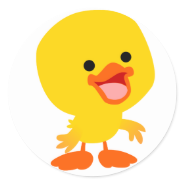 Cute Smiling Cartoon Duckling Sticker