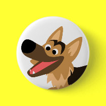 Emblema de sorriso bonito do botão do pastor alemã crachás
