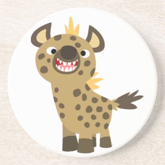 Cute Smiling Cartoon Hyena Coaster