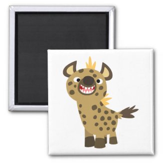 Cute Smiling Cartoon Hyena Magnet