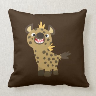 Cute Smiling Cartoon Hyena Pillow