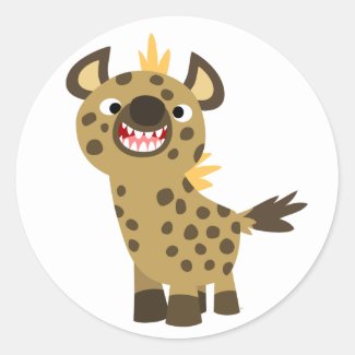 Cute Smiling Cartoon Hyena Sticker