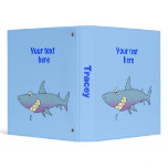 Cute Smiling Cartoon Shark Customizable Template Vinyl Binder